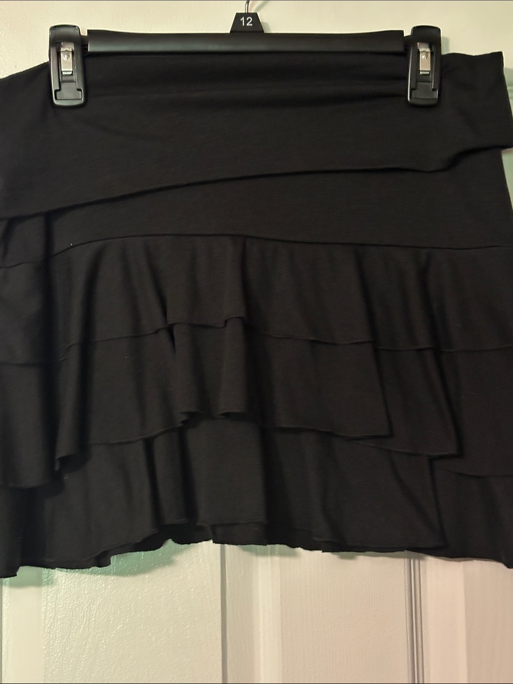 Vanity Black Tiered Mini Skirt
